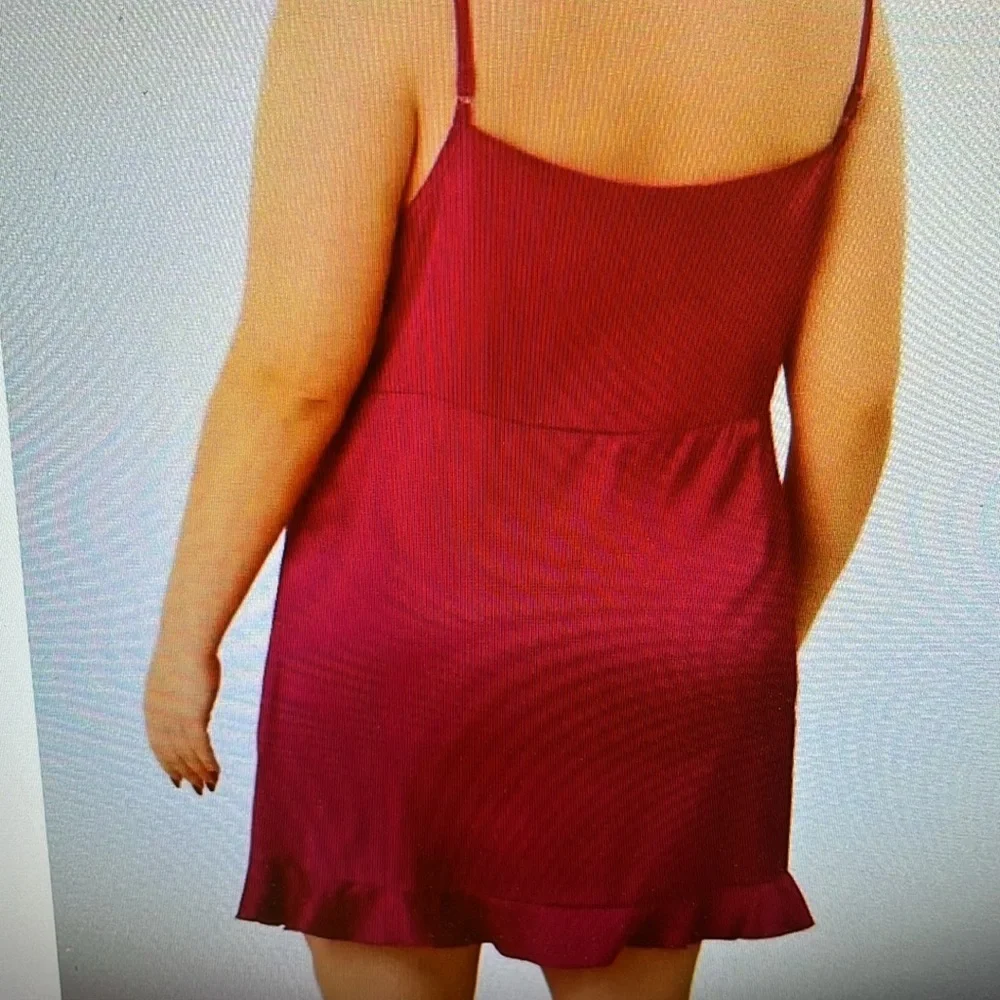 Agnes Orinda Women's 1X Satin Ruffle Trim Sleeveless Pleated Soft Nightgown NWT - Picture 3 of 9